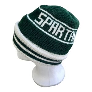 Vintage Michigan State University MSU Spartans fold over knit stocking hat